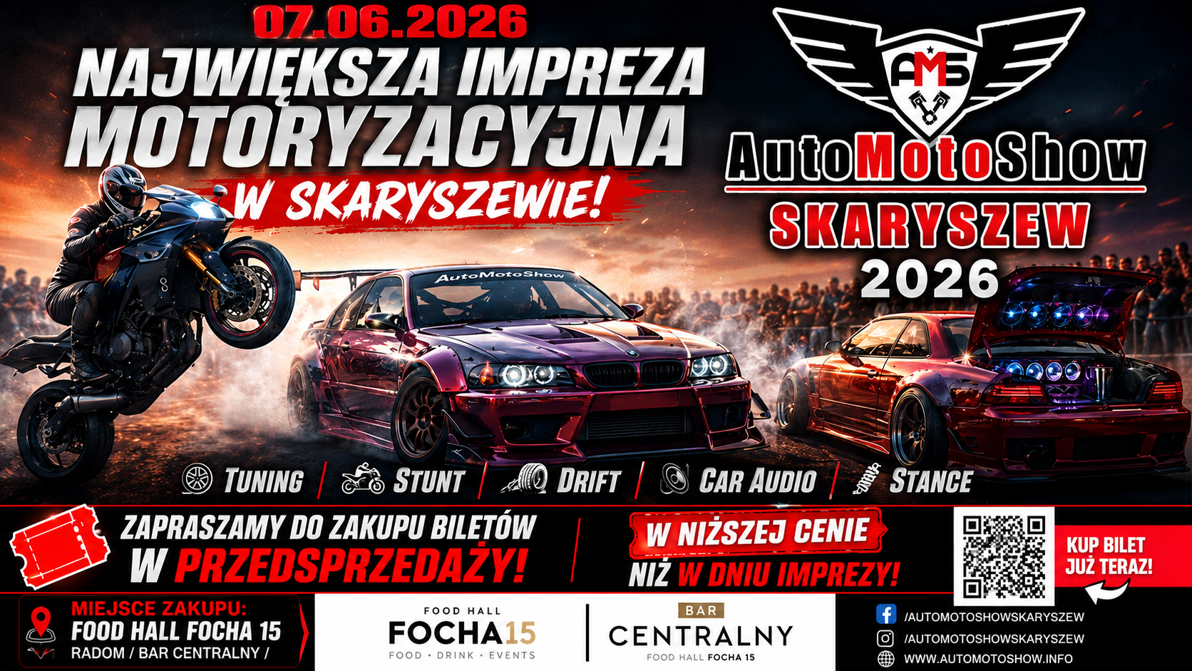 Auto Moto Show Skaryszew 2026 — tuning, stunt, drift, car audio i stance